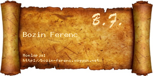 Bozin Ferenc névjegykártya